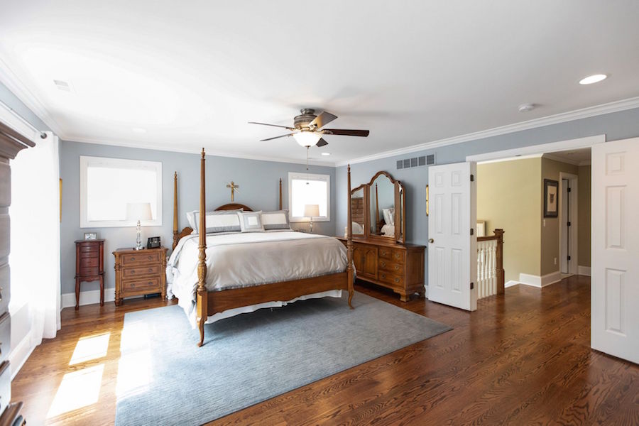 Master bedroom suite with double doors.