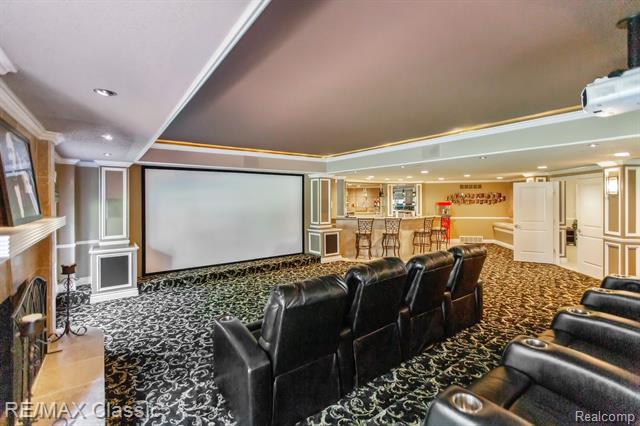 The private home theater at 13055 Mystic Forest Drive.